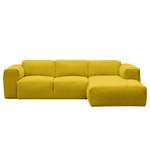 Ecksofa HUDSON 3-Sitzer mit Longchair Webstoff Milan: Gelb - Breite: 251 cm - Longchair davorstehend rechts