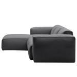 Ecksofa HUDSON 3-Sitzer mit Longchair Webstoff Anda II: Grau - Breite: 251 cm - Longchair davorstehend links