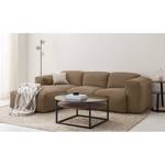 Ecksofa HUDSON 3-Sitzer mit Longchair Webstoff Milan: Grau-Braun - Breite: 251 cm - Longchair davorstehend links