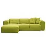 Ecksofa HUDSON 3-Sitzer mit Longchair Webstoff Anda II: Grün - Breite: 251 cm - Longchair davorstehend links