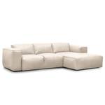 Hoekbank HUDSON 3-zits met chaise longue Echt leer Neka: Lichtgrijs - Breedte: 251 cm - Longchair vooraanzicht rechts