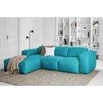 Ecksofa HUDSON 3-Sitzer mit Longchair Webstoff Anda II: Türkis - Breite: 251 cm - Longchair davorstehend links