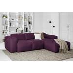 Ecksofa HUDSON 3-Sitzer mit Longchair Webstoff Anda II: Violett - Breite: 251 cm - Longchair davorstehend rechts