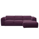 Ecksofa HUDSON 3-Sitzer mit Longchair Webstoff Anda II: Violett - Breite: 251 cm - Longchair davorstehend rechts