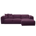 Ecksofa HUDSON 3-Sitzer mit Longchair Webstoff Anda II: Violett - Breite: 251 cm - Longchair davorstehend rechts