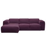 Ecksofa HUDSON 3-Sitzer mit Longchair Webstoff Anda II: Violett - Breite: 251 cm - Longchair davorstehend links