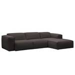 Ecksofa HUDSON 3-Sitzer mit Longchair Webstoff Anda II: Anthrazit - Breite: 284 cm - Longchair davorstehend rechts