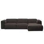 Ecksofa HUDSON 3-Sitzer mit Longchair Webstoff Anda II: Anthrazit - Breite: 284 cm - Longchair davorstehend rechts