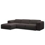 Ecksofa HUDSON 3-Sitzer mit Longchair Webstoff Anda II: Anthrazit - Breite: 284 cm - Longchair davorstehend links