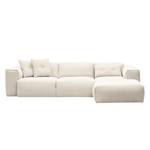 Hoekbank HUDSON 3-zits met chaise longue Geweven stof Saia: Beige - Breedte: 284 cm - Longchair vooraanzicht rechts