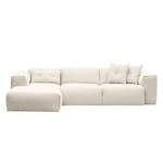 Hoekbank HUDSON 3-zits met chaise longue Geweven stof Saia: Beige - Breedte: 284 cm - Longchair vooraanzicht links