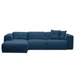 Ecksofa HUDSON 3-Sitzer mit Longchair Webstoff Anda II: Blau - Breite: 284 cm - Longchair davorstehend links