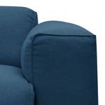 Hoekbank HUDSON 3-zits met chaise longue Geweven stof Anda II: Blauw - Breedte: 284 cm - Longchair vooraanzicht links