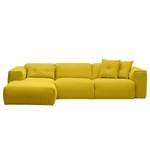 Ecksofa HUDSON 3-Sitzer mit Longchair Webstoff Milan: Gelb - Breite: 284 cm - Longchair davorstehend links