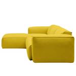 Ecksofa HUDSON 3-Sitzer mit Longchair Webstoff Milan: Gelb - Breite: 284 cm - Longchair davorstehend links