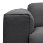 Ecksofa HUDSON 3-Sitzer mit Longchair Webstoff Anda II: Grau - Breite: 284 cm - Longchair davorstehend rechts