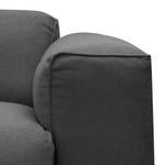 Ecksofa HUDSON 3-Sitzer mit Longchair Webstoff Anda II: Grau - Breite: 284 cm - Longchair davorstehend links