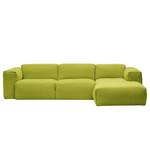 Hoekbank HUDSON 3-zits met chaise longue Geweven stof Anda II: Groen - Breedte: 284 cm - Longchair vooraanzicht rechts