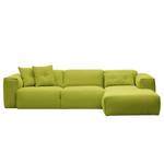 Ecksofa HUDSON 3-Sitzer mit Longchair Webstoff Anda II: Grün - Breite: 284 cm - Longchair davorstehend rechts