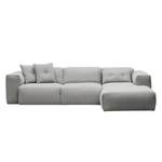 Ecksofa HUDSON 3-Sitzer mit Longchair Webstoff Saia: Hellgrau - Breite: 284 cm - Longchair davorstehend rechts