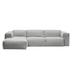 Ecksofa HUDSON 3-Sitzer mit Longchair Webstoff Saia: Hellgrau - Breite: 284 cm - Longchair davorstehend links