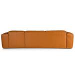 Ecksofa HUDSON 3-Sitzer mit Longchair Echtleder Neka: Cognac - Breite: 284 cm - Longchair davorstehend rechts