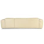 Ecksofa HUDSON 3-Sitzer mit Longchair Echtleder Neka: Creme - Breite: 284 cm - Longchair davorstehend rechts