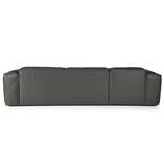 Ecksofa HUDSON 3-Sitzer mit Longchair Echtleder Neka: Grau - Breite: 284 cm - Longchair davorstehend links