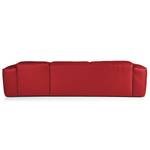 Hoekbank HUDSON 3-zits met chaise longue Echt leer Neka: Rood - Breedte: 284 cm - Longchair vooraanzicht rechts