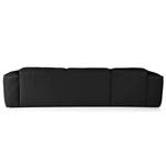 Ecksofa HUDSON 3-Sitzer mit Longchair Echtleder Neka: Schwarz - Breite: 284 cm - Longchair davorstehend links