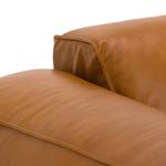 Ecksofa HUDSON 3-Sitzer mit Longchair Echtleder Dub: Cognac - Breite: 284 cm - Longchair davorstehend rechts