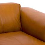 Ecksofa HUDSON 3-Sitzer mit Longchair Echtleder Dub: Cognac - Breite: 284 cm - Longchair davorstehend links