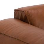 Ecksofa HUDSON 3-Sitzer mit Longchair Echtleder Dub: Braun - Breite: 284 cm - Longchair davorstehend rechts