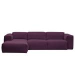 Ecksofa HUDSON 3-Sitzer mit Longchair Webstoff Anda II: Violett - Breite: 284 cm - Longchair davorstehend links