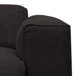 Ecksofa HUDSON 3-Sitzer mit Recamiere Webstoff Anda II: Anthrazit - Longchair davorstehend links