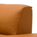 Ecksofa HUDSON 3-Sitzer mit Recamiere Echtleder Neka: Cognac - Longchair davorstehend rechts