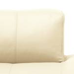 Ecksofa HUDSON 3-Sitzer mit Recamiere Echtleder Neka: Creme - Longchair davorstehend rechts