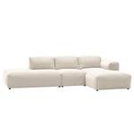 Hoekbank HUDSON met chaise longue Geweven stof Saia: Beige - Longchair vooraanzicht rechts