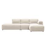 Hoekbank HUDSON met chaise longue Geweven stof Saia: Beige - Longchair vooraanzicht rechts