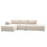 Ecksofa HUDSON mit Chaiselongue Webstoff Saia: Beige - Longchair davorstehend links