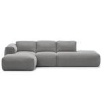 Ecksofa HUDSON mit Chaiselongue Webstoff Milan: Hellgrau - Longchair davorstehend links