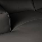 Ecksofa HUDSON mit Chaiselongue Echtleder Neka: Grau - Longchair davorstehend links