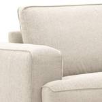 Hoekbank Navona geweven stof Geweven stof Saia: Beige - Longchair vooraanzicht links - Zwart