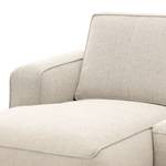 Ecksofa Navona Webstoff Webstoff Saia: Beige - Longchair davorstehend rechts - Braun