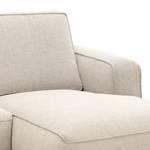 Ecksofa Navona Webstoff Webstoff Saia: Beige - Longchair davorstehend links - Braun