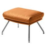 Hocker Garbo III Echtleder Neka: Cognac - Chrom glänzend