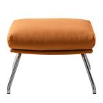 Hocker Garbo III Echtleder Neka: Cognac - Chrom glänzend