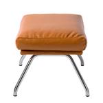 Hocker Garbo III Echtleder Dub: Cognac - Chrom glänzend