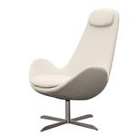 Fauteuil Houston I geweven stof Geweven stof Saia: Beige - Roestvrij staal