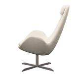 Fauteuil Houston I geweven stof Geweven stof Saia: Beige - Roestvrij staal